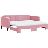  Dnevni krevet na razvlačenje ružičasti 90 x 200 cm baršunasti | shoptok.hr