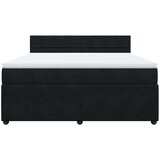 vidaXL Box spring postelja z vzmetnico črna 180x200 cm žamet | Shoptok.si