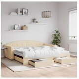 vidaXL Izvlečna dnevna postelja s predali krem 100x200 cm bl Cene