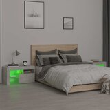  Noćni ormarići 2 kom s LED svjetlima boja betona 70x36,5x40 cm | shoptok.hr