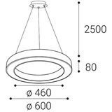  LED2 - LED prigušiva luster na sajli SATURN LED/50W/230V 3000K/4000K crna | Eponuda.com
