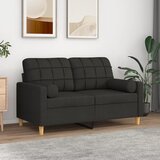  Ukrasni jastuci 2 kom crni Ø 15 x 50 cm od tkanine | shoptok.hr