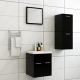 Maison Chic Komplet kopalniškega pohištva - Kopalniški sestavi črna iverna plošča, (21787701) | Shoptok.si