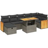  8-dijelni set vrtnih sofa od poliratana s jastucima sivi | shoptok.hr