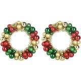 vidaXL Vijenci s božićnim kuglicama 2 pcs Šareni 33 x 33 x 7 cm | shoptok.hr