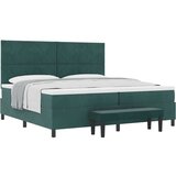 Box spring krevet Tamnozelena 200 x 200 cm Baršun | shoptok.hr