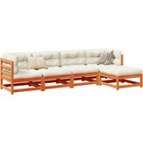 vidaXL 5-dijelni set vrtnih sofa s jastucima voštano smeđi od borovine Cijene