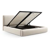 Cosmopolitan Design Bež tapecirani bračni krevet s prostorom za odlaganje s podnicom 140x200 cm Colonel – | shoptok.hr