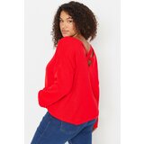 Trendyol Curve Plus Size Sweater - Red - Regular fit Cene