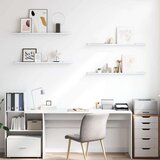  Stenska polica 4 pcs Beli marmor 100 x 9 x 3 cm Konstruiran les, (5000200668) | Shoptok.si