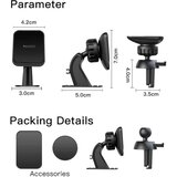 Yesido Avtomobilsko držalo (C110) - Magnetno držalo, kot vrtenja 360°, za armaturno ploščo, zračnik - črna | Shoptok.si