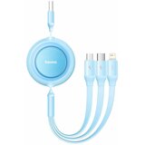 Baseus polnilni kabel USB 3v1 Lightning/ TipC/Mikro 3.5A svetlo/moder 1,1m, (20470335) | Shoptok.si