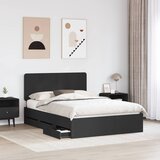  Krevetna konstrukcija Crna 150 x 200 cm Inženjersko Drvo | shoptok.hr