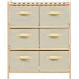 vidaXL 246439 Storage Rack with 6 Fabric Baskets Cedar Wood Beige | shoptok.hr