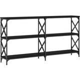 vidaXL Konzolna mizica črna 156x28x80,5 cm inženirski les | Shoptok.si