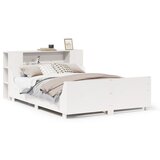 Maison Chic Posteljni Okvir - Dvoposteljna postelja brez vzmetnice bel 140x190 cm trdna borovina, (22082364) | Shoptok.si