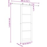 vidaXL Drsna vrata s kompletom drsne opreme 'ORKDAL'Trden les in steklo, Notranja vrata s steklom 'ORKDAL'83x232x4 cm Trden bor | Shoptok.si