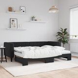  The Living Store Izvlečna dnevna postelja z vzmetnicami črna 80x200 cm žamet - Izvlečna Dnevna Postelja, (21492075) | Shoptok.si