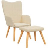  Stolica za opuštanje sa stolcem od tkanine krem | shoptok.hr