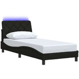  Okvir kreveta s LED-om bez madraca crni 90x200cm od tkanine | shoptok.hr