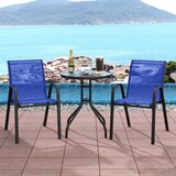 Namještaj 3-dijelni set balkonskog a, bistro stol s 2 složive stolice, bistro set, balkonski set, vrtni set, plava | shoptok.hr