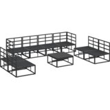  Vrtna sedežna garnitura z blazino 9 pcs Črna Aluminij - - črna - 84.4 - 70 x 70 x 32 cm - | Shoptok.si