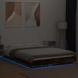  Posteljni okvir z LED lučkami dim. hrast 140x190 cm inž. les | Shoptok.si