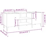  Ormarić za ploče sjajni bijeli 121x38x48 cm konstruirano drvo Bijela 121 x 38 x 48 cm | Shoptok.si