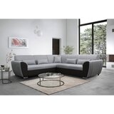 Livetastic KOTNA SEDEŽNA GARNITURA, gladka tkanina črna, svetlo siva | Shoptok.si