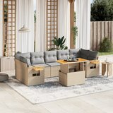 Maison Chic Seti vrtnega pohištva - Vrtna garnitura - Vrtni pohištvo set 8-delna z blazinami bež poli ratan, (21799794) | Shoptok.si