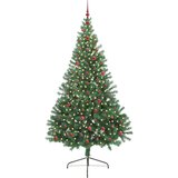 vidaXL Umjetna preddekorirana božićna jelka Zelena 240 cm PVC | Shoptok.si
