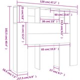  Uzglavlje s ormarićem boja hrasta sonome 120 x 18,5 x 102,5 cm | shoptok.hr