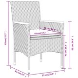  3-dijelni bistro set s jastucima sivi poliratan i drva bagrema | shoptok.hr