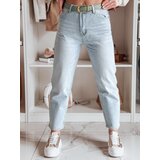 DStreet Spodnie damskie jeansowe mom fit z paskiem JEANMOM j.niebieskie | Shoptok.si