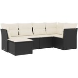  6-dijelni set vrtnih sofa s jastucima crni od poliratana | shoptok.hr