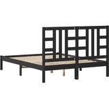  Okvir za krevet od masivnog drva crni 140 x 190 cm | Eponuda.com