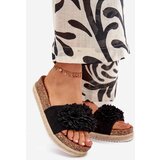 Boto Women's Platform Slippers With Decorative Flowers Black Tessara | Shoptok.si