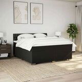  Krevet s oprugama i madracem crni 200x200 cm od tkanine | shoptok.hr