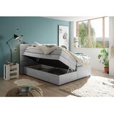 MID.YOU POSTELJA BOXSPRING 180 cm x 200 cm , tekstil srebrne barve | Shoptok.si