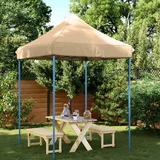 vidaXL Zložljivi pop-up šotor za zabave bež 200x200x306 cm