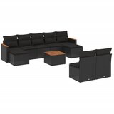  The Living Store Vrtna sedežna garnitura 10-delna z blazinami črn poli ratan - Vrtna Sedežna Garniture, (21443259) | Shoptok.si