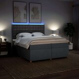 vidaXL Box spring postelja z vzmetnico temno siva 200x200 cm blago | Shoptok.si