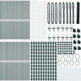 vidaXL hexagonska ograja zelena 1.2x100 m jeklo, stebri ograje 13 kosov zeleni Ø32 mm 170 cm pocinkano jeklo | Shoptok.si