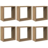  Kockaste zidne police 6 kom boja hrasta 30x15x30 cm drvene | shoptok.hr