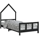  Okvir za dječji krevet crni 90 x 190 cm od masivne borovine | shoptok.hr