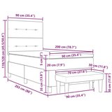  Box Spring Postelja z Vzmetnico in Klopjo Kremna 90x200 cm Tkanina, (22081013) | Shoptok.si