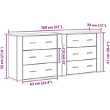  Kreveta Crni hrast 160 x 33 x 70 cm Konstruirano drvo | shoptok.hr