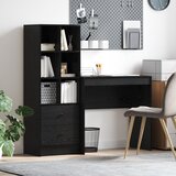 vidaXL Miza z Shranjevanjem Črn hrast Inženirski les | Shoptok.si