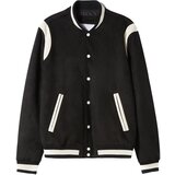 Bershka Prehodna jakna kremna / črna | Shoptok.si