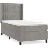 Box spring postelja z vzmetnico svetlo siva 100x200 cm žamet, (20725116) | Shoptok.si